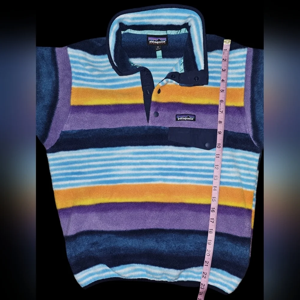 Patagonia Unisex Synchilla Snap-T Fleece Pullover 2016 Painted Fitz Stripe Sz XS - Picture 10 of 16